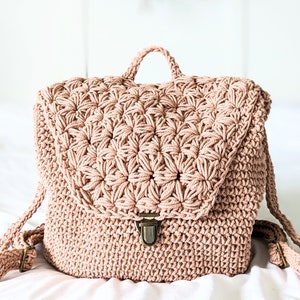 Knit Drawstring Backpack Cotton Rope Backpack Knitted Bucket