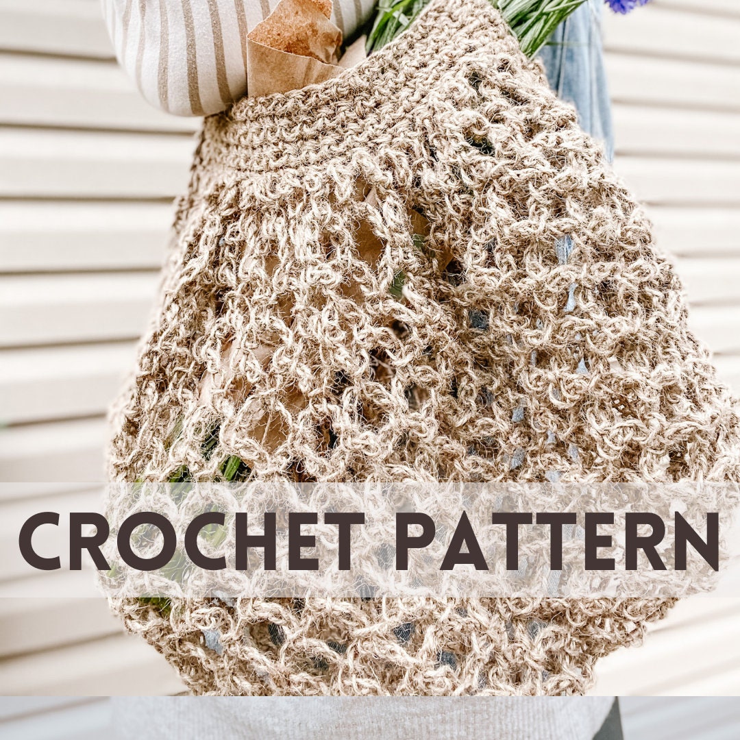 Eco-friendly Crochet Market Bag Pattern, Reusable Shopping Bag Pattern ...