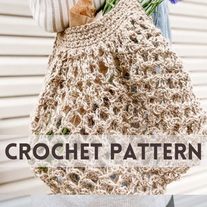 Eco-Friendly Crochet Market Bag Pattern, Reusable Shopping Bag Pattern, Boho Style Crochet Bag Pattern