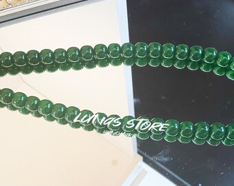 Natural jade jadeite green beads necklace,Emerald green jade beads necklace,11mm jade beads,length 21inchs, Sterling Silver Buckle,gift