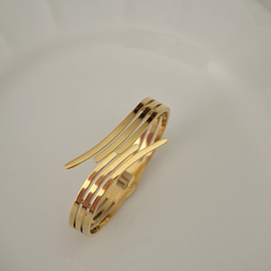 Gold Bangle Cuff Bracelet, Stainless Steel Non Tarnish Jewelry