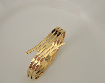 Gold Bangle Cuff Bracelet, Stainless Steel Non Tarnish Jewelry