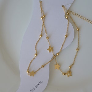 Gold Anklet with Star, Stainless Steel Jewelry, Summer Beach Accessories, Non Tarnish Women Jewel