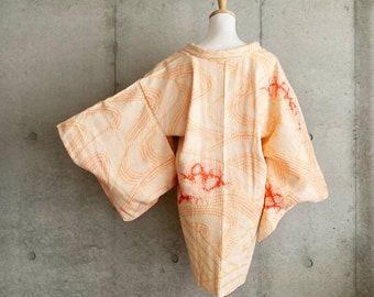 S707 : kimono vintage japonais Haori, Veste, Robe, Robe japonaise « Shibori ».