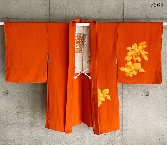 F665: Japanese vintage kimono Haori, Jacket, Robe… - image 4