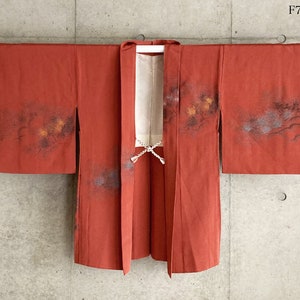 F750: Kimono vintage giapponese Haori, Giacca, Veste, Abito Pino. immagine 4