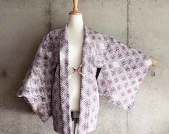 F778: Japanese Vintage Kimono Haori, Jacket, Robe, Dress. Black