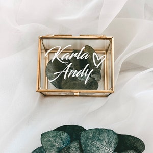Ring box wedding small /Bridetobe / personalized / ring cushion / ring writing / bridal couple