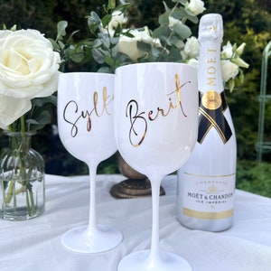 Weinglas / Kunststoff / Champagnerkelch / Sektglas / JGA / Geschenk / Geburtstag