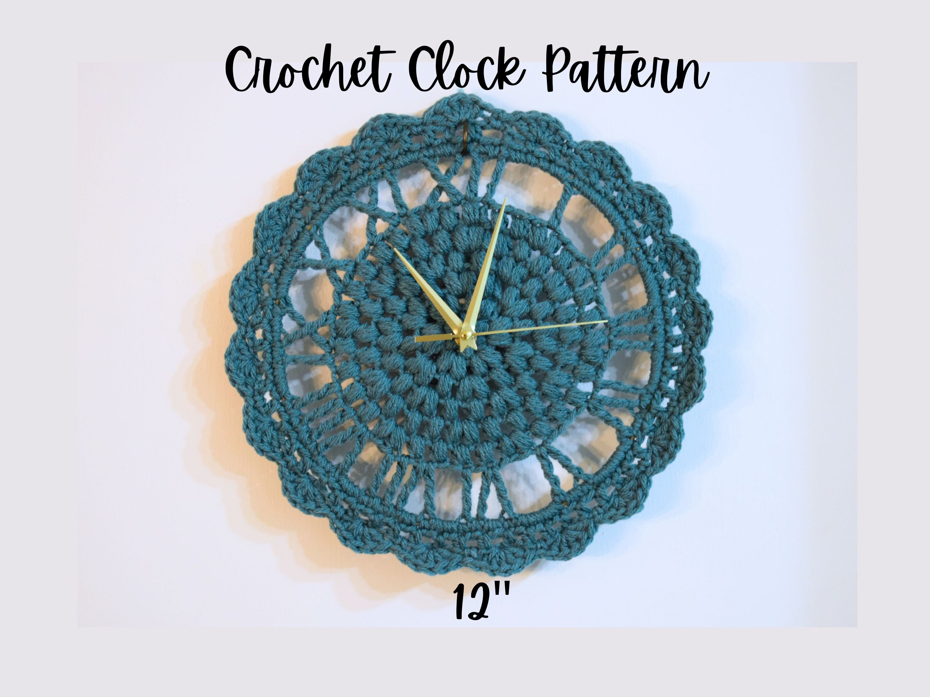 4 Crochet Clock Patterns That Keep Time in Handmade Style 1 12" Puff Stitch Crochet Clock