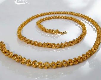 22k Real Dubai Gold Plated Long Necklace / Citi Gold Long Necklace / Long Mala / Sita Haar Suvsachi Indian Gold Jewelry/ 36&quot;Gold Thick Chain
