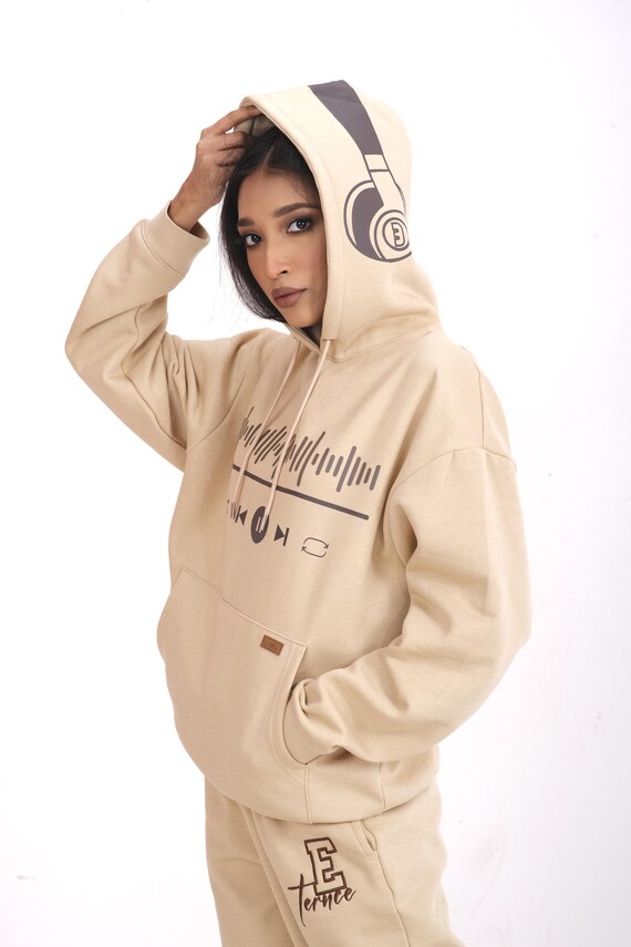 Unisex Music Lover Hoodie: Sandy Beige Oversized Fit - Etsy
