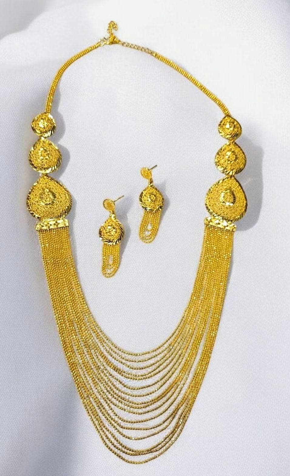 22k Gold Satlada Price 22k Real Dubai Gold Plated Long Necklace