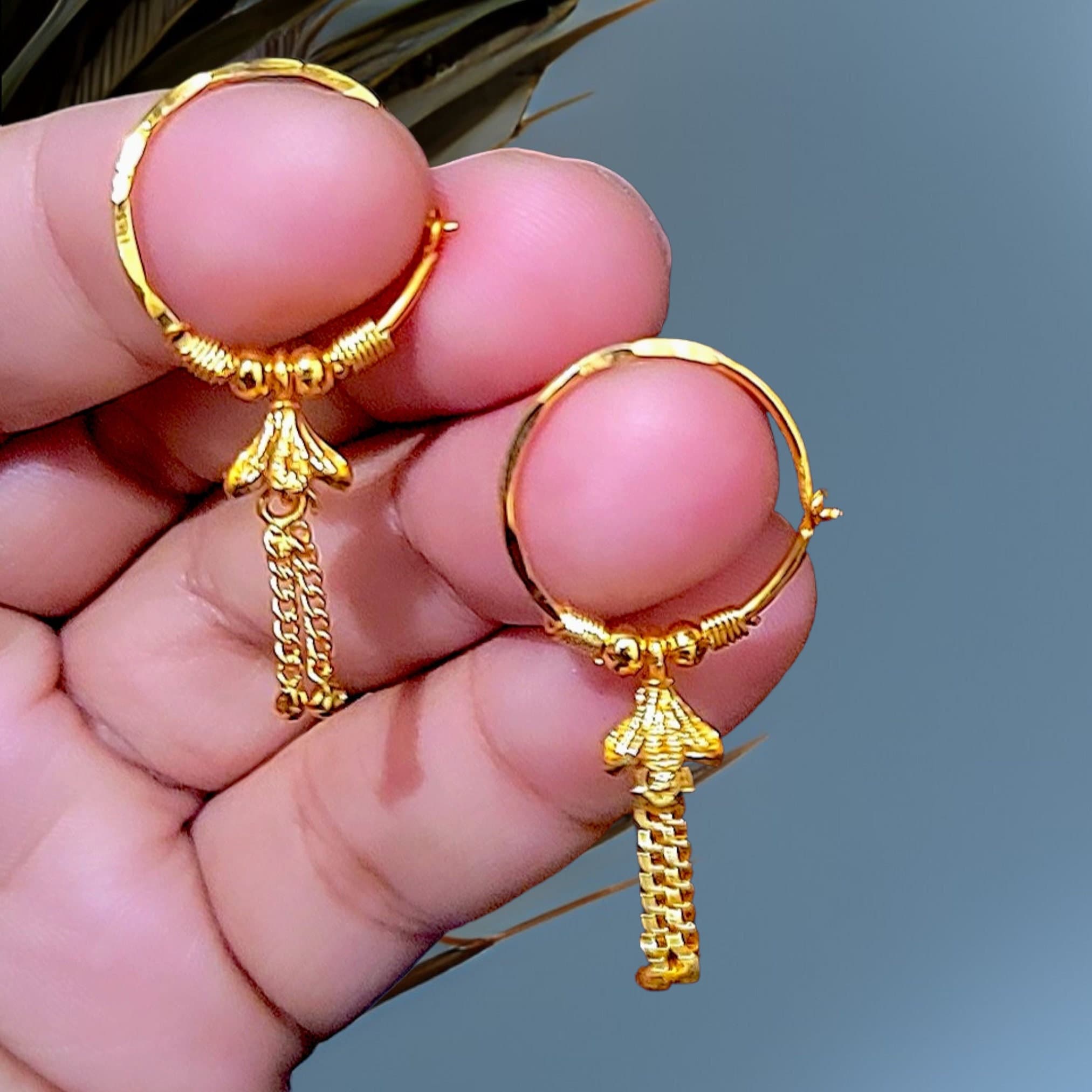 Gram Gold Bali Light Weight Gold Jhumka Designs From Tanishq