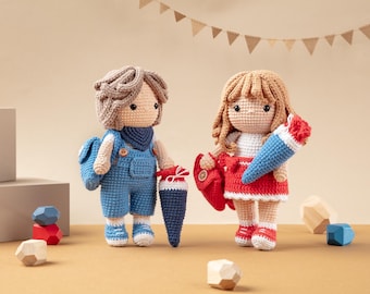 Crochet Pattern School Beginners Paula and Paul - German