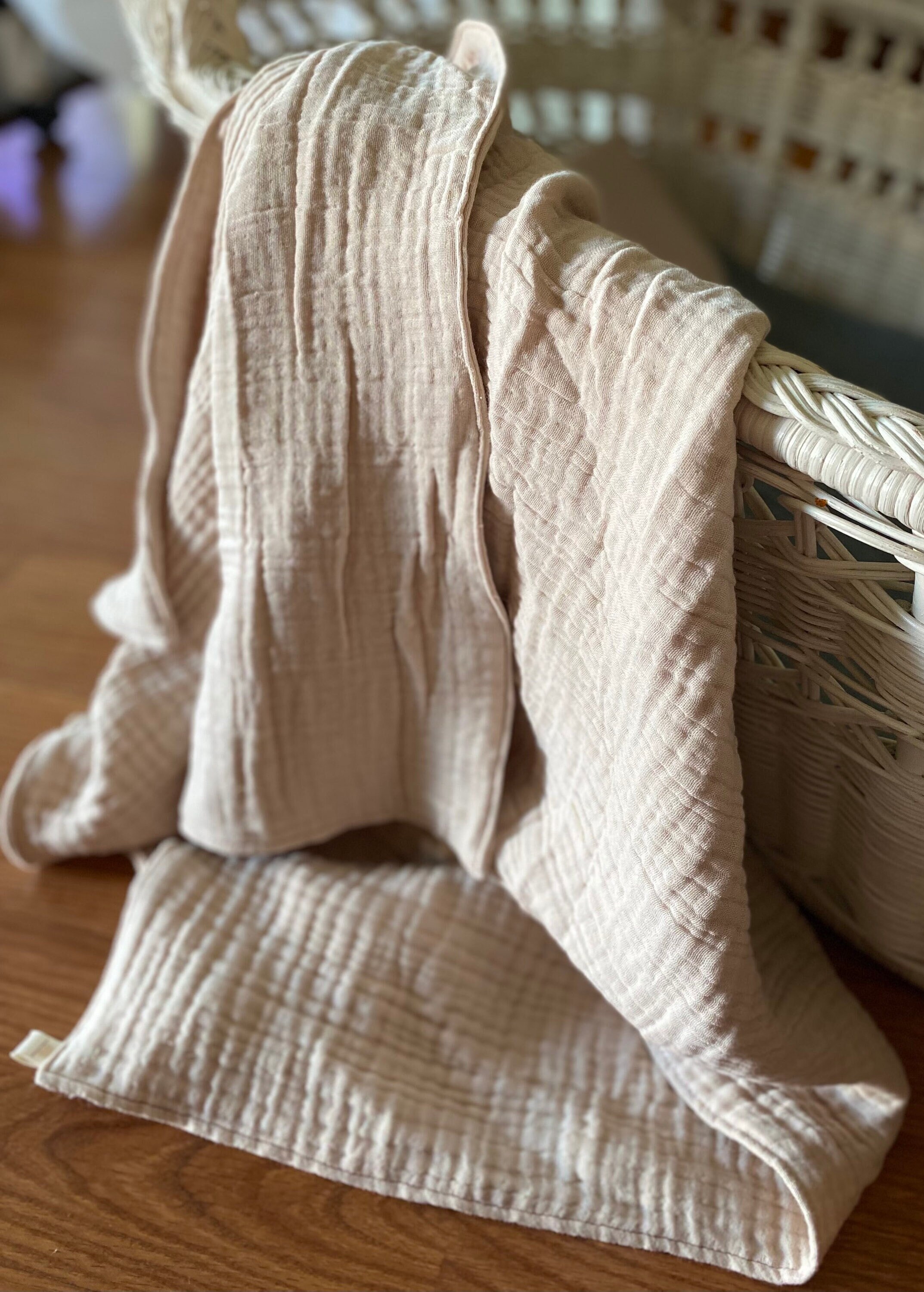 8 Layer Organic Cotton Muslin Gauze Baby Quilt Beige Crinkle Etsy