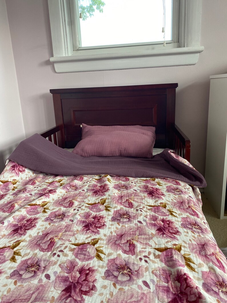 6 Layer Organic Cotton Gauze Baby Blanket Floral Crib Etsy