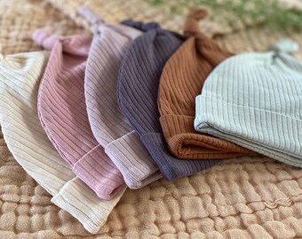 0-6 Months Newborn Baby Soft Cotton Organic Cap and Mitten Set Sunny Hats for Hospital Baby Boy and Girl