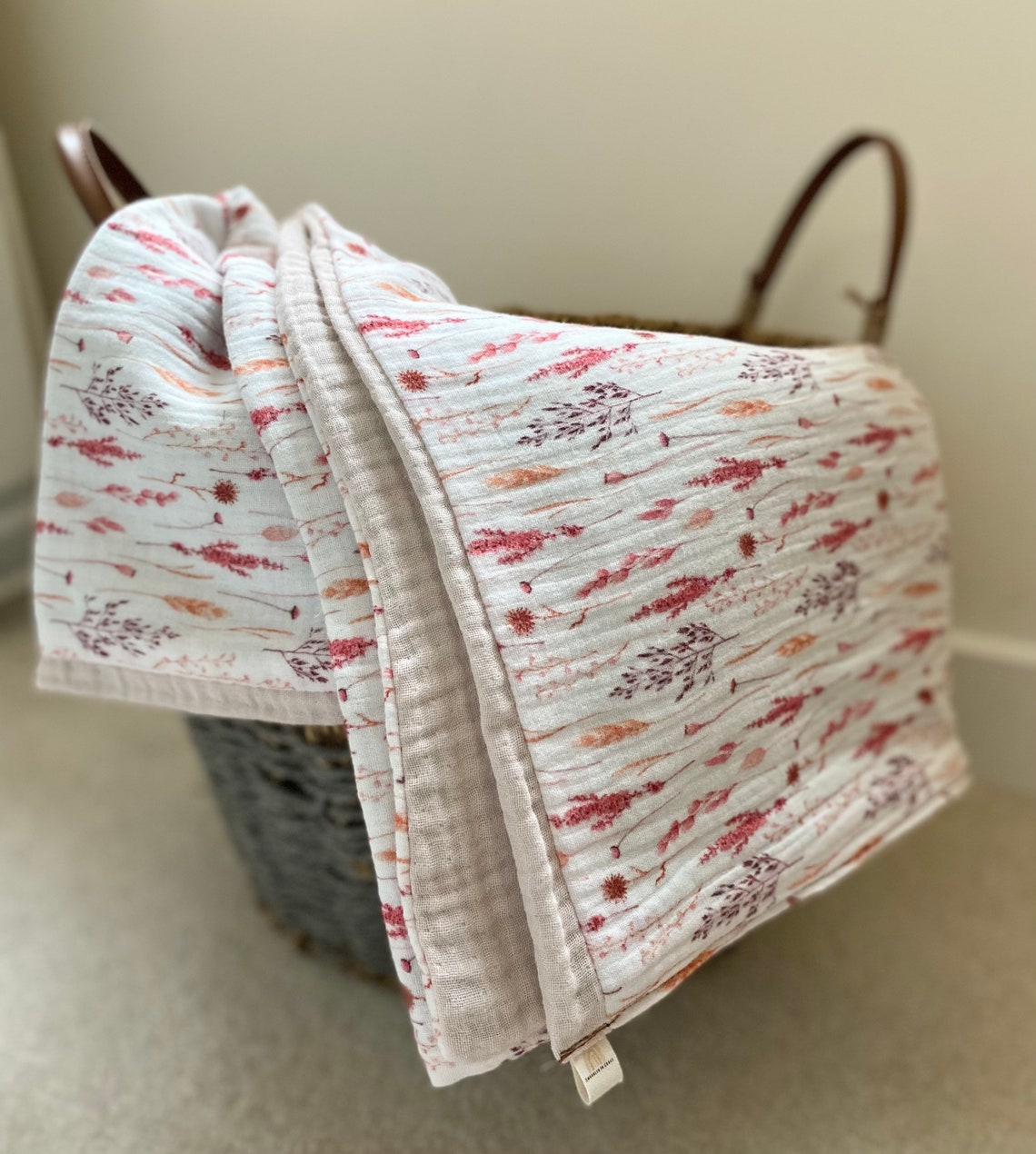 6 Layer Organic Cotton Gauze Baby Blanket Floral Crib Etsy