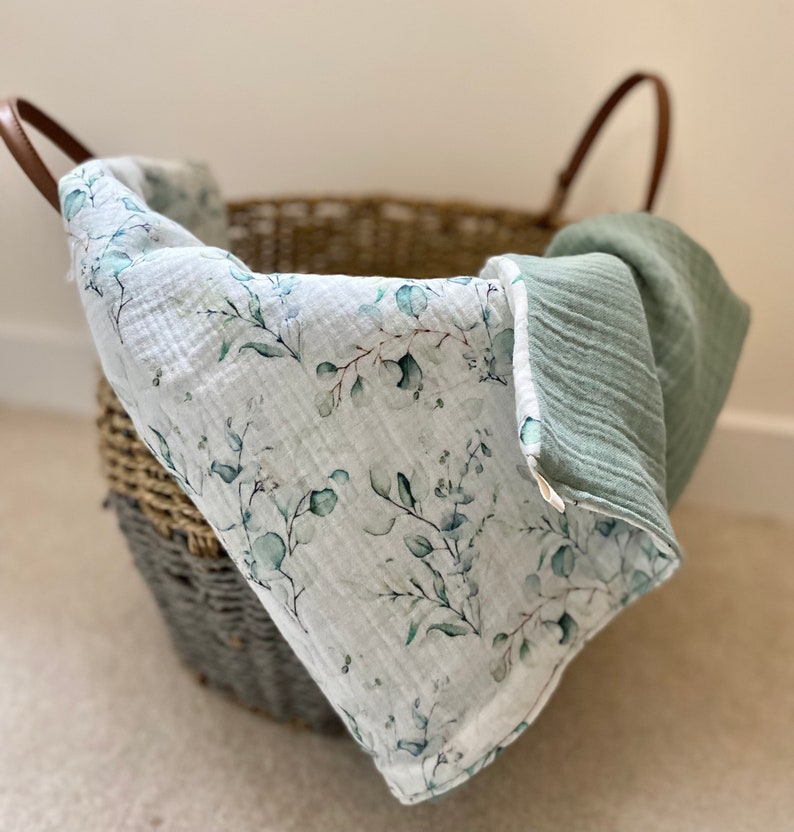 6 Layer Organic Cotton Gauze Baby Blanket Floral Crib Etsy