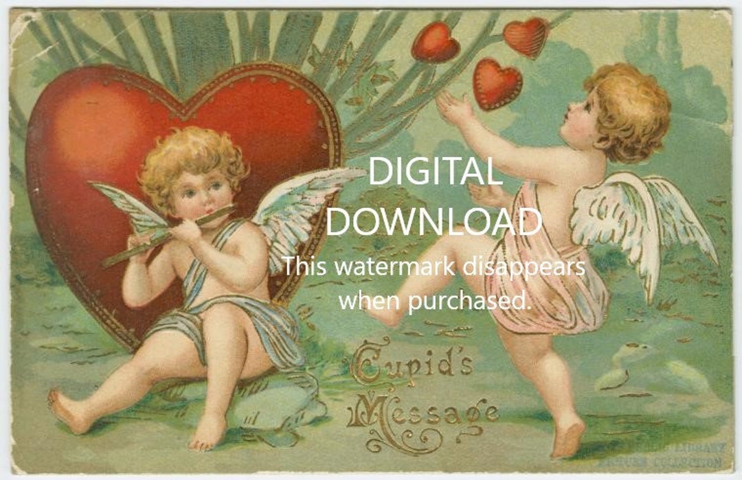 Victorian Valentines Day Card Printable Digital Download "cupids ...