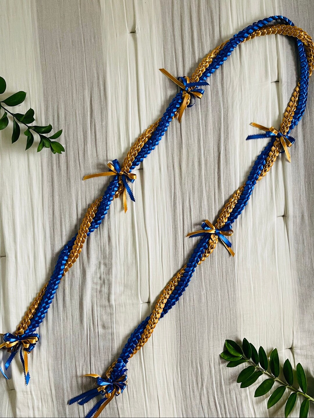 Handmade Double Strand Twisted Ribbon Open Lei | Graduation Lei - Etsy