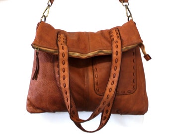 Soft Leather Hobo Bag Shoulder Bag and Cross body Handbag Made in Italy