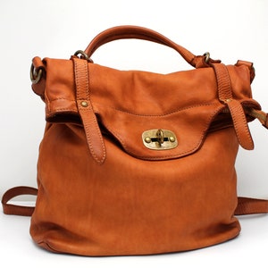 Authentic Leather Convertible Bag Backpack Handbag Made in Italy