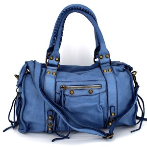 Leather Bag Women Handbag Leather Soft Cow Leather Italian Leather Bag Blue