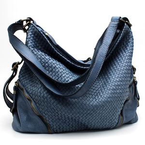 Leather Bag Soft Leather handbag Woven Leather Hobo Woven Bag Backpack Purse