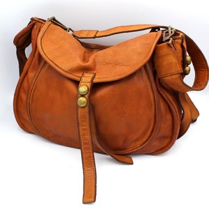 Sac en cuir Sac à main en cuir souple Italie Femme Sacs Marron