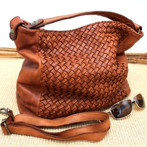 Woven Leather Shoulder Bag Woven Leather Handbag Best Seller Bag