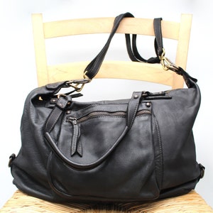 Large Leather Tote Soft Leather Bag Black Handbag