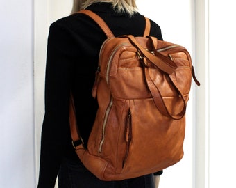 Borse e zaini in pelle naturale morbida, tote bag in pelle italiana, Milano