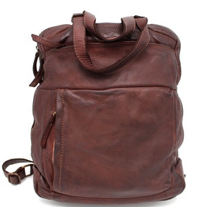 Leather Handbag - Leather Backpack Natural Soft Italian Totes - Leather Milan