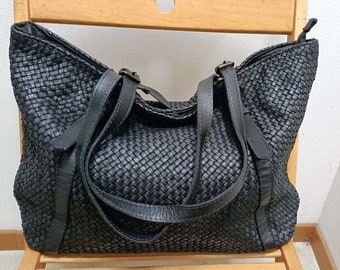 Handbag in woven Leather Soft Leather Bag Best Seller Leather Bag for Women