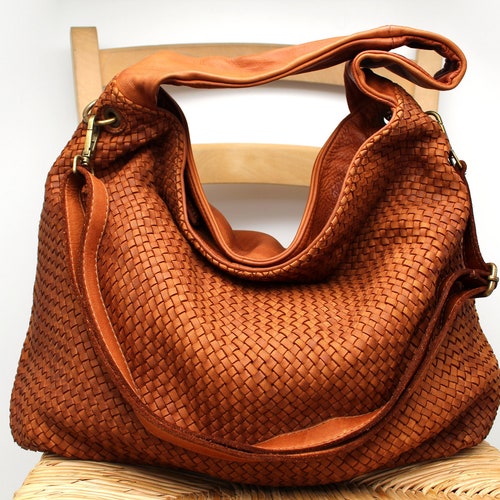 Woven Leather Bag Soft Leather Milan Women Handbag - Etsy