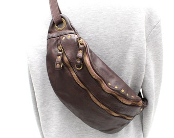 Leder-Sling-Tasche, eine Schultertasche, Umhängetasche, Gürteltasche, Ledertasche, Gürteltasche