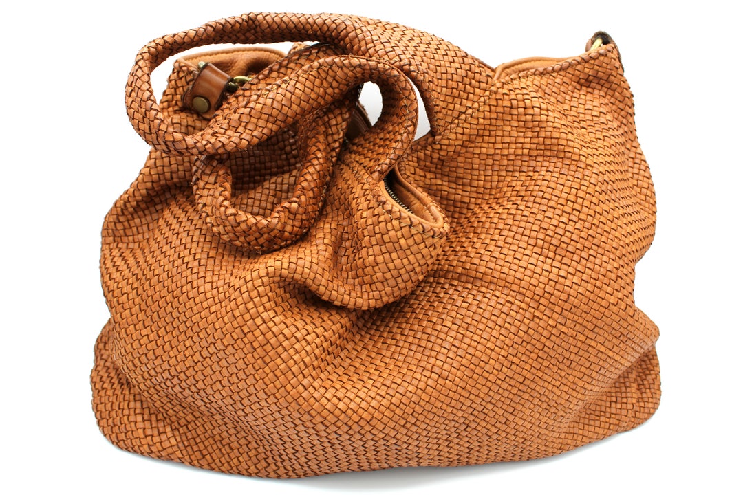 Woven Leather Bag Leather Handbag Florence - Etsy