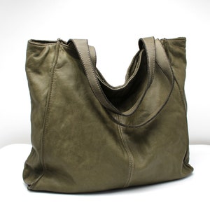Leather Bag Soft Totes Leather Hobo Shoulder Handbag for women image 9