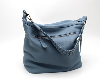 Bolso de cuero suave Bolso de hombro trenzado Bolso de cuero de mujer