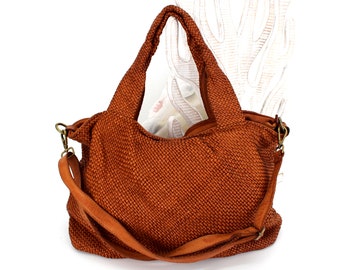 Leather Purse Woven Leather bag Women's Handbag Gift Idea for Her