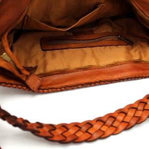 Leather Handbag Soft Leather Bag Woven Leather Handmade image 8