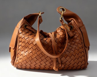 Soft Italian Leather Hobo Bag Woven Handmade in Florence Purse Women's bags