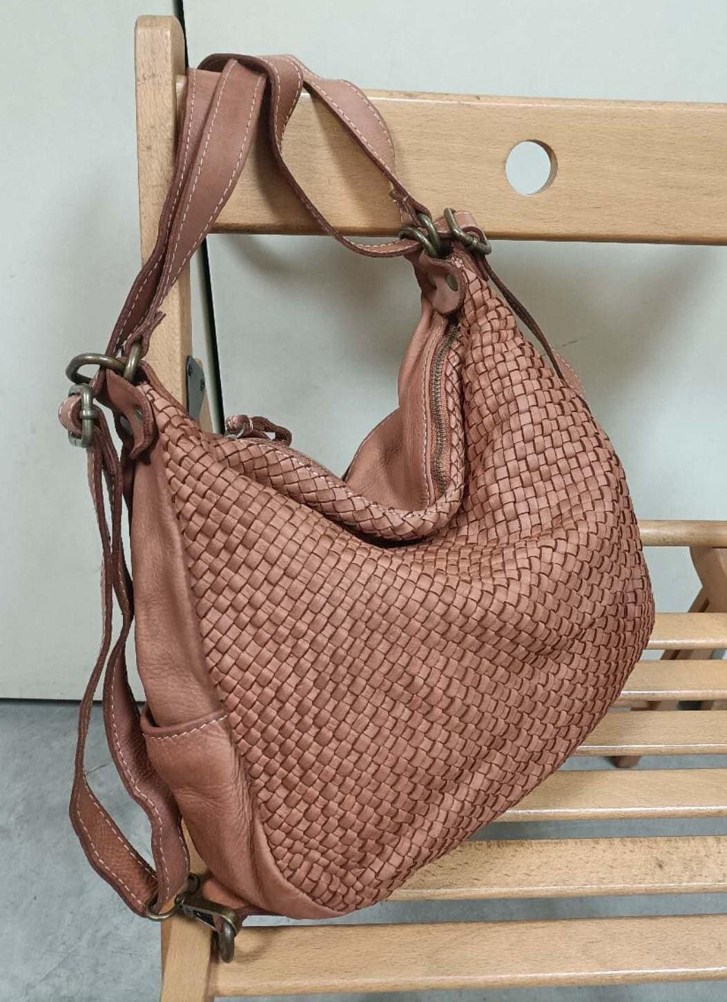 バッグ Made in Italy leather bag Woven Italian Leather Bag - Made in Italy — Poppi Italian