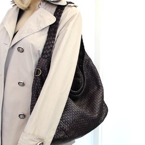 Leather Handbag Soft Leather Bag Woven Leather Handmade image 5