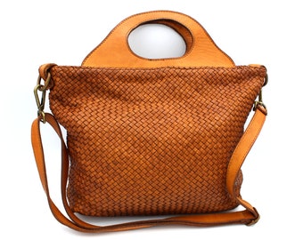 Woven Leather Bag Soft handbag Women Totes Hobo Pretty bag