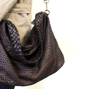 Leather Handbag Soft Leather Bag Woven Leather Handmade image 10