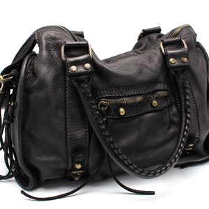 Leather Bag Women Handbag Leather Soft Cow Leather Italian Leather Bag image 2