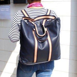 Bolso de piel convertible Mochila de piel suave Bolso de mano Bolso de mano italiano